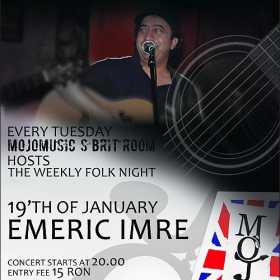 Concert folk cu Emeric Imre in Clubul MoJo BritRoom