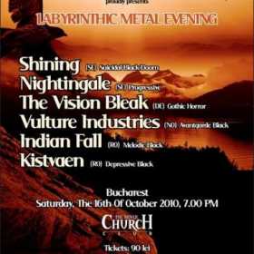 Concert Shining, Nightingale, The Vision Bleak, Vulture Industries, Indian Fall si Kistvaen in Club The Silver Church