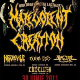 Concert Malevolent Creation, Necrovile, Code Red, Spectral si Cocklush in Club Fabrica