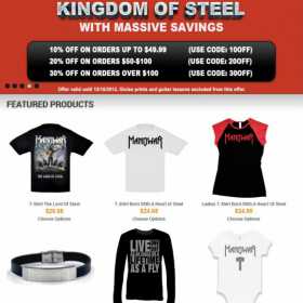 MANOWAR: Promotii de Black Friday si de sarbatori in magazinul online The Kingdom Of Steel (SUA)