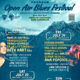 Programul pe zile la Open Air Blues Festival Brezoi 2019