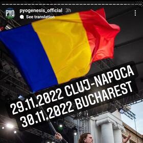 Pyogenesis va sustine 2 concerte noi la Cluj si Bucuresti