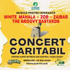 Concert caritabil cu White Mahala, ZOB, Zaibar si The Groovy Bastards, in Quantic