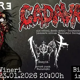 Trupa Cadavrul lanseaza 'Necrotic Savagery' in club Encore, alaturi de Dospit