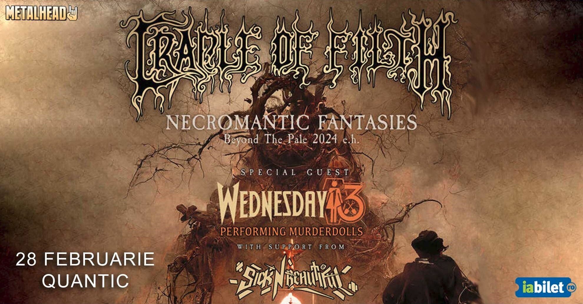 Cronică de concert Cradle Of Filth, Wednesday 13 si Sick N' Beautiful Bucuresti, 28 febuarie 2024