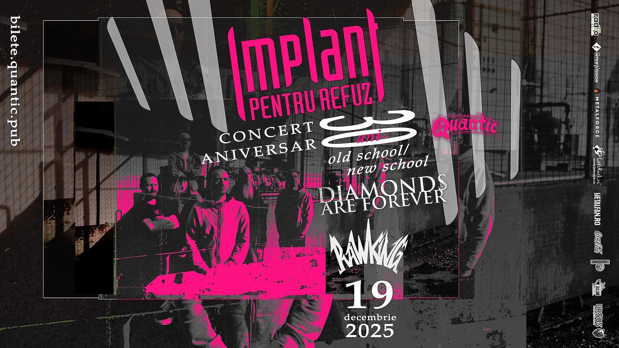 Cronică de concert Implant Pentru Refuz, Diamonds Are Forever si RawKing la Quantic, 19 decembrie 2025