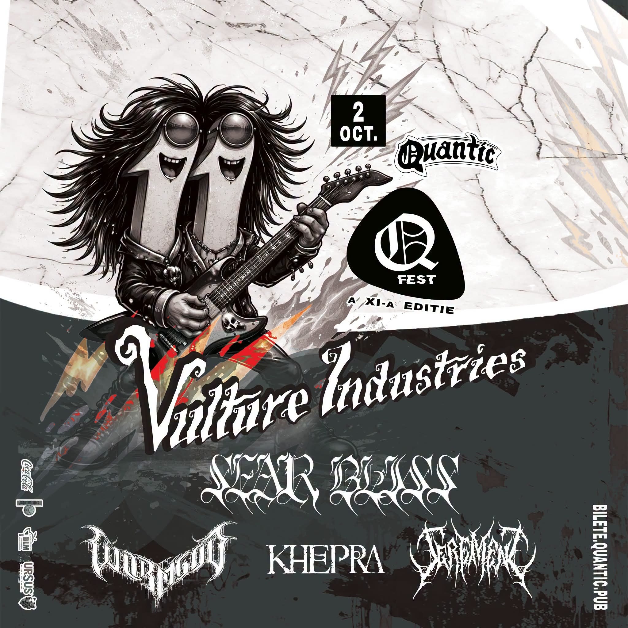 Cronică de concert Vulture Industries, Sear Bliss, Khepra, Wormgod și Serement la Q Fest, 2 octombrie 2026